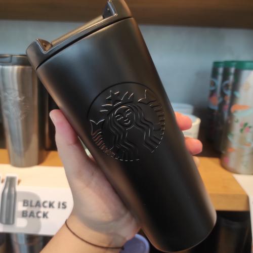 Jual Tumbler Starbucks Stainless Black Tutup Flip Hitam Jakarta