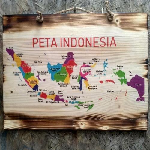 Jual Pajangan Kantor Lukisan Kayu Peta Indonesia Hiasan Dinding ...