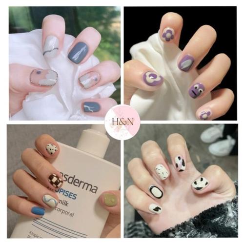 Jual 24pcs kuku palsu / fake nail art / 3D kuku palsu tahan air / 3D