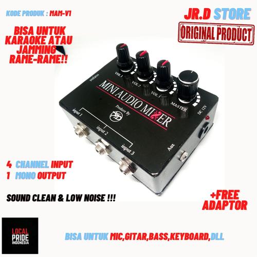 Jual Mini Audio Mixer 4 channel bisa untuk karaoke,mic,gitar,bass,V8 dll Kota Bogor Jr.D
