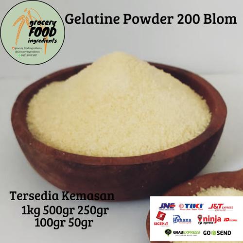 Jual Gelatine powder 200 bloom / gelatine bubuk 200 bloom 100gram