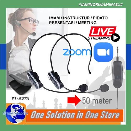 Jual Mikrofon Mic Clip On Wireless Bando 2.4G Persentasi-Tur Imam