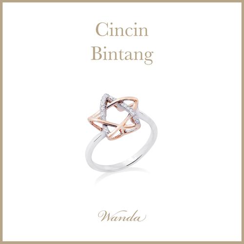 Promo Cincin Berlian Wanda Bintang Two Tone Ring Cicil 0 3x