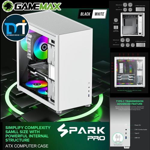 Promo Gamemax Spark PRO - Tempered Glass Mid-Tower Gaming Case - Black ...