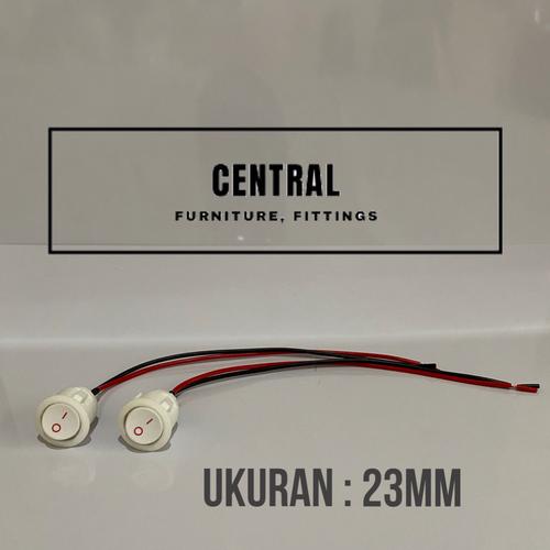 Jual Saklar Tombol Switch ON OFF Kabel Tanam Bulat Putih Hitam 23mm ...