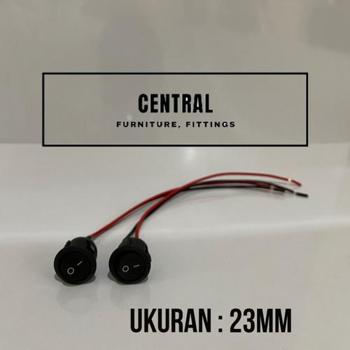 Jual Saklar Tombol Switch ON OFF Kabel Tanam Bulat Putih Hitam 23mm ...