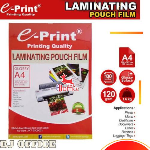 Jual Plastik Laminating EPRINT Glossy A4 100 Micron / 100 Lembar