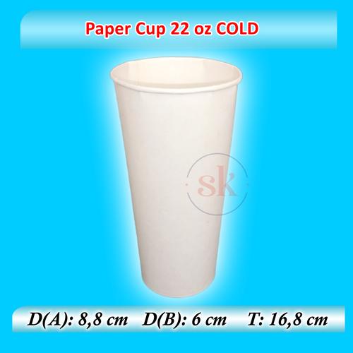 Jual Paper Cup Gelas Kertas Putih Polos DIngin Cold 22 oz - Kota ...
