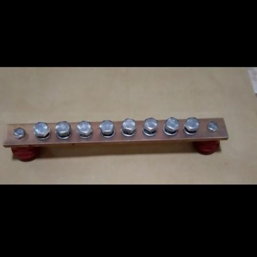 Jual busbar tembaga 5mm x 25mm x 220mm busbar grounding tembaga