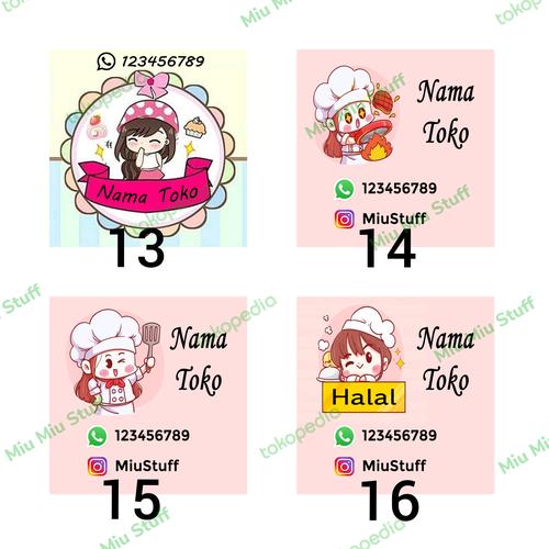 Jual Design + Cetak Sticker Label Logo Toko Jualan baju makan