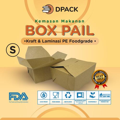 Jual Box Pail Size S Rice Box Paper Kraft Paper Foodgrade Lunch Box