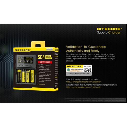 Caricabatterie Nitecore SC4 - 4 Slot Intelligenti, Fino A 3A Per Slot, Display LCD A Colori, Per Li-Ion, NiMH, NiCd
