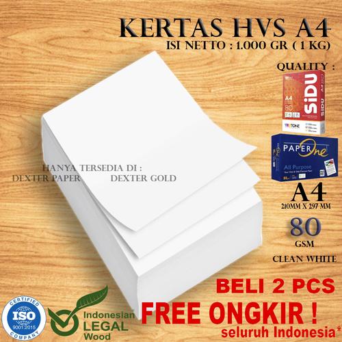 Jual Kertas Hvs A4 80gr / Kertas A4 80 gsm isi 1000gr (1 kg) PROMO