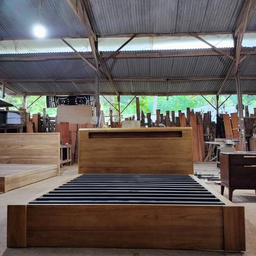 Jual tempat tidur minimalis modern dipan kayu jati ranjang Laci day bed Kab. Jepara