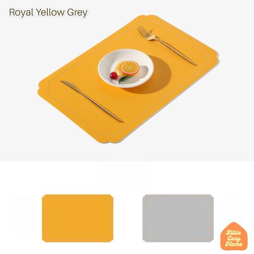 Promo DUO TONE LEATHER PLACEMAT / Alas Meja Makan / Tablemat / Taplak