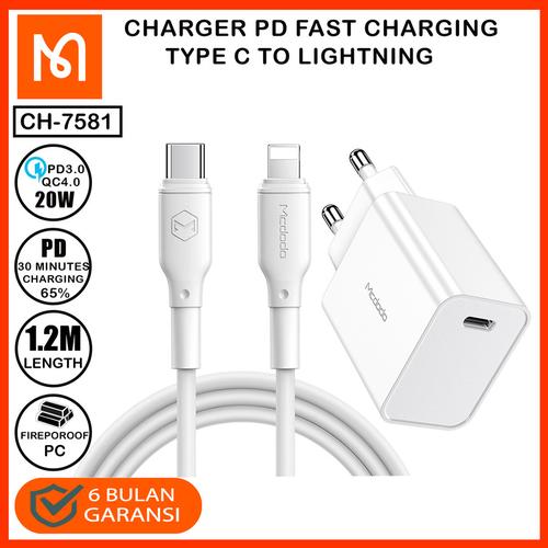 MCDODO 20W PD Fast Charger Set Dual Port USB Type C USB A FCP Kabel aja  di Rio Cellular Tokopedia