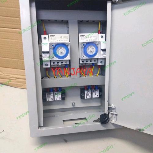Jual panel lampu 1set 2 timer 2 input 2 output/panel lampu 2 timer ...