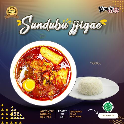 Jual Sundubu Jjigae set Complate (Soup Tahu Pedas) Sudah Siap Makan