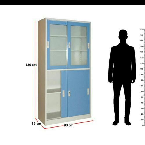 Jual KRISBOW FILE 4 SHELF 4 DOOR SLIDING BLUE KW1700197
