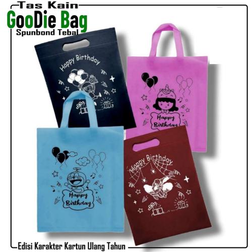 Promo Goodie bag Ultah / Tas kain spunbond Souvenir Snack ulang tahun