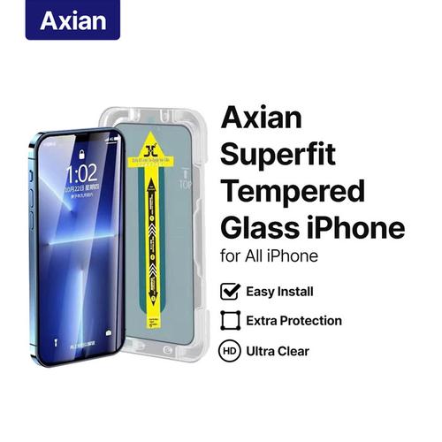 Jual Tempered Glass iPhone Axian X XR XS 11 12 13 Pro Max - Clear, XS