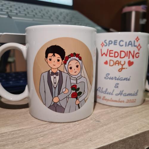 Jual Mug Cetak Satuan / Gelas Print Custom Desain Tulisan Bebas