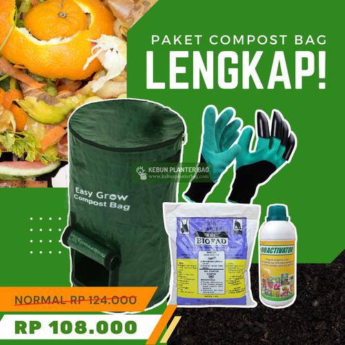 Jual PAKET LENGKAP Compost Bag 80 Liter Easy Grow Tas Alat Kompos