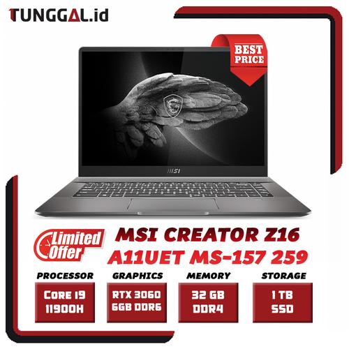 Jual MSI CREATOR Z16 i9-11900H 32GB 1TB SSD RTX3060 6GB 16