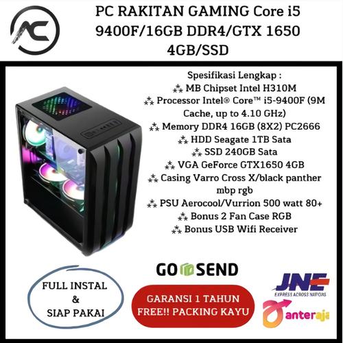 Jual PC RAKITAN GAMING Core i5 9400F/16GB DDR4/GTX 1650 4GB/SSD