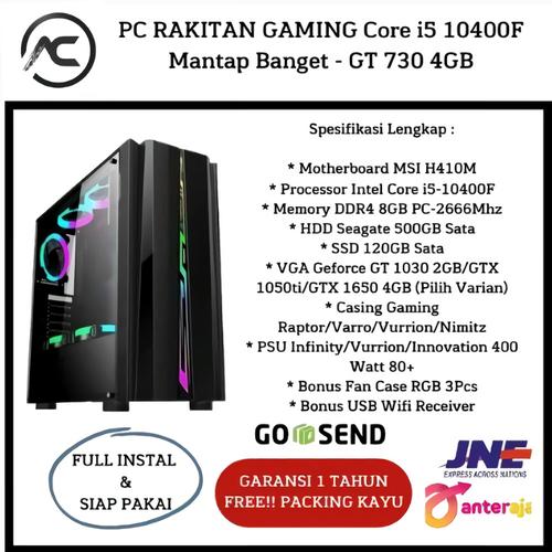 Jual PC RAKITAN GAMING Core i5 10400F Mantap Banget GTX 1650