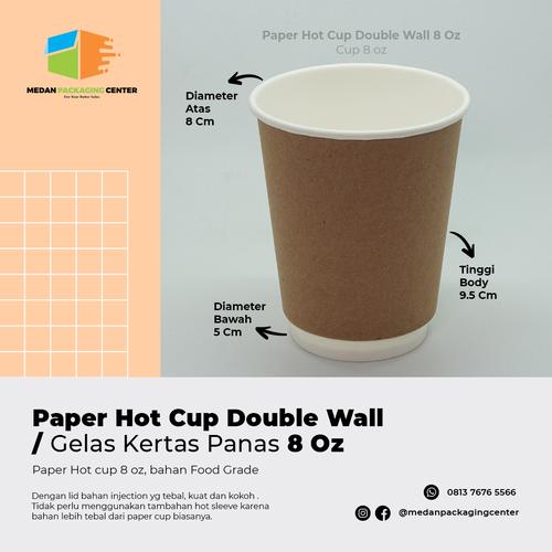 Jual Paper cup hot double wall 8oz /Gelas kertas tebal dengan tutup ...