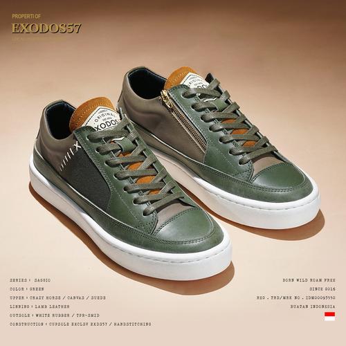 Jual Sepatu Sneakers Kulit Pria Exodos57 Saggio Green 39 Kota