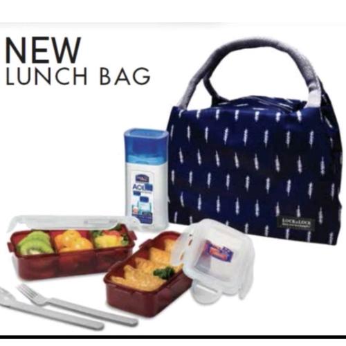 Jual Lock & Lock Lunch Bag Set /New Lock&Lock Lunch Box HPL758S4SPS