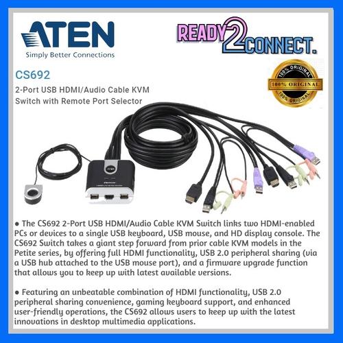 Jual ATEN CS692 2Port USB HDMI/Audio Cable KVM Switch with Remote Port