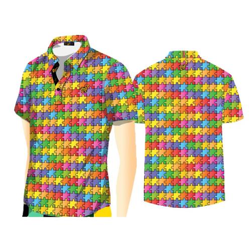 Jual Man Shirt LMV Fancy Puzzle S Jakarta Pusat Green Club Golf