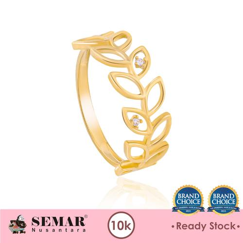 Promo Cincin Emas Wanita Clara Leaf Gold Ring 10K Semar Nusantara Cicil ...