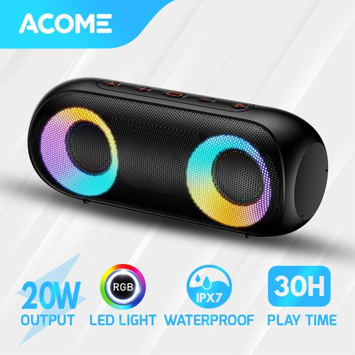 Gambar ACOME Super Bass Speaker Bluetooth 5.0 20W IPX7 RGB Rave Party A20 - A20 Black dari Acome Indonesia Jakarta Utara Tokopedia