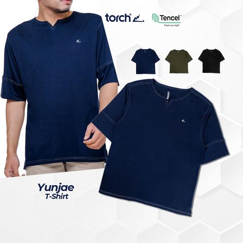 Gambar Torch Kaos Lengan Pendek - Shirt Short Sleeve Top TENCEL™ Yunjae - Hijau,M dari TORCH Jakarta Selatan Tokopedia
