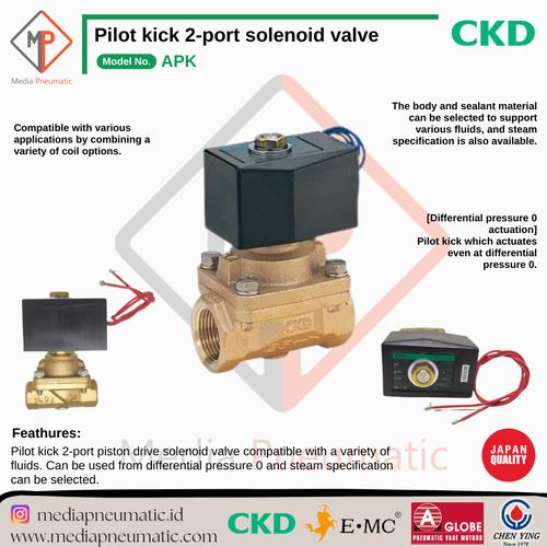 Kick Valve Jual Pilot kick 2-port solenoid valve APK11-25A-02C-AC220V CKD MP ...