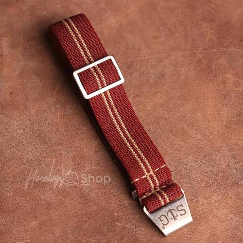 Jual MN Strap Indonesia STRAPGUY MaroonSand 2 Stripes (A) Silver