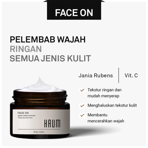 Jual HAUM FACE ON Moisturizer Ringan Untuk Semua Jenis Kulit 30 gr x 1