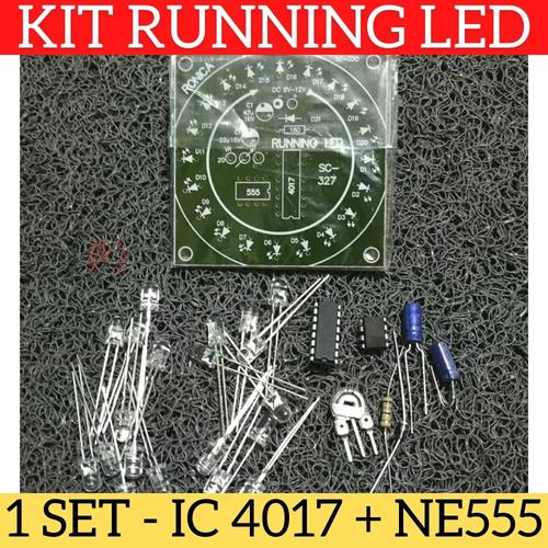Jual Kit Running LED DIY Plus PCB dan Komponen Komplit NE555 + IC 4017