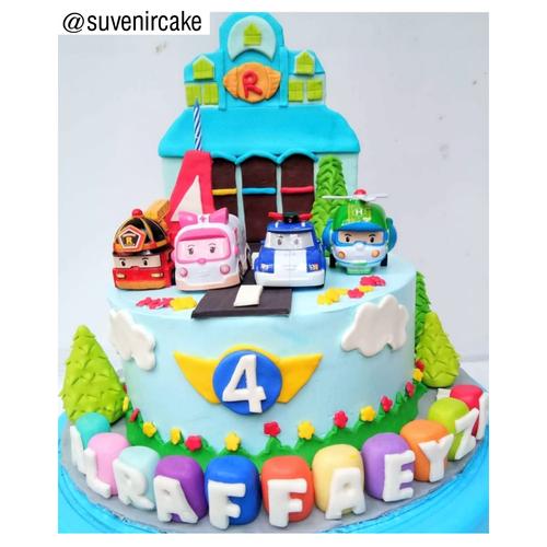 Jual Cake Robocar Poli/kue ulang tahun robocar poli/kue ultah robocar
