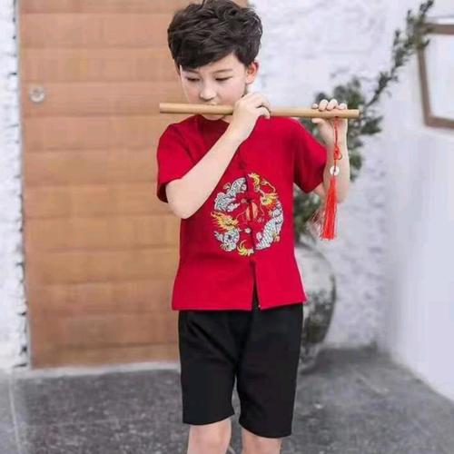 Jual baju cheongsam anak laki baju imlek anak cowok setelan cheong sam