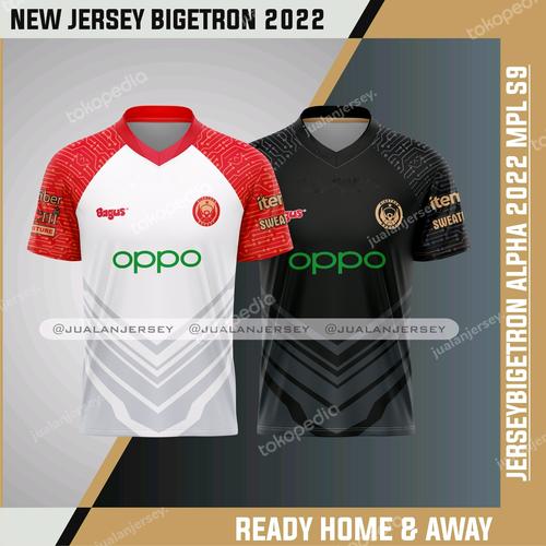 Jual jersey kaos baju BTR BIGETRON ALPHA HITAM MERAH 2022 free/gratis nama - merah putih, XS 