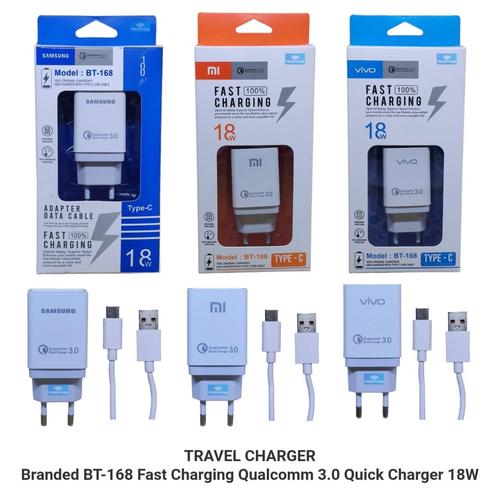 Charger Branded BT-168 Fast Charging Qualcomm Quick Charger 18W  Putih, Samsung di Trimonstek Tokopedia