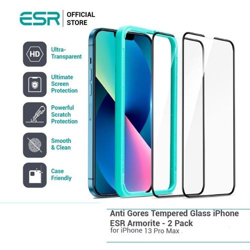 Jual ESR 2 Packs Tempered Glass Armorite iPhone 13 Pro Max Black Kota