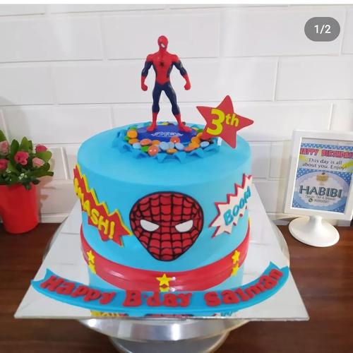 Jual kue ultah spiderman / kue ulang tahun anak laki-laki - Biru - Kota