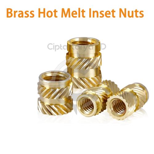 Jual Brass Hot Melt Thread Inserts Nut M2 M3 M4 M5 M6 Double Twill