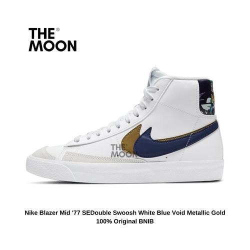 Blazer Mid Blue Swoosh Blazer Mid '77 SE Double Swoosh White Blue Void  Metallic Gold Original